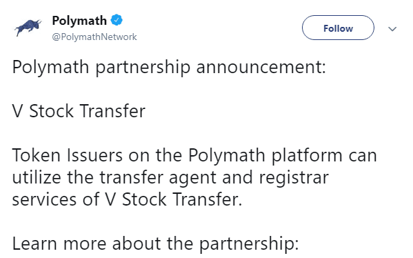 Polymath V Stock Partnership via Twitter