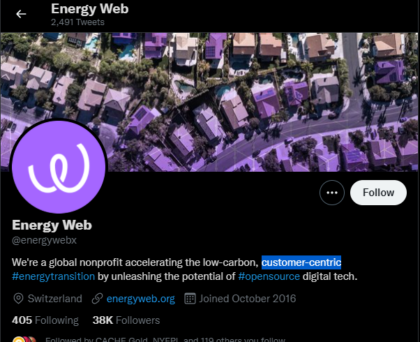 Energy Web Token (EWT) - Twitter