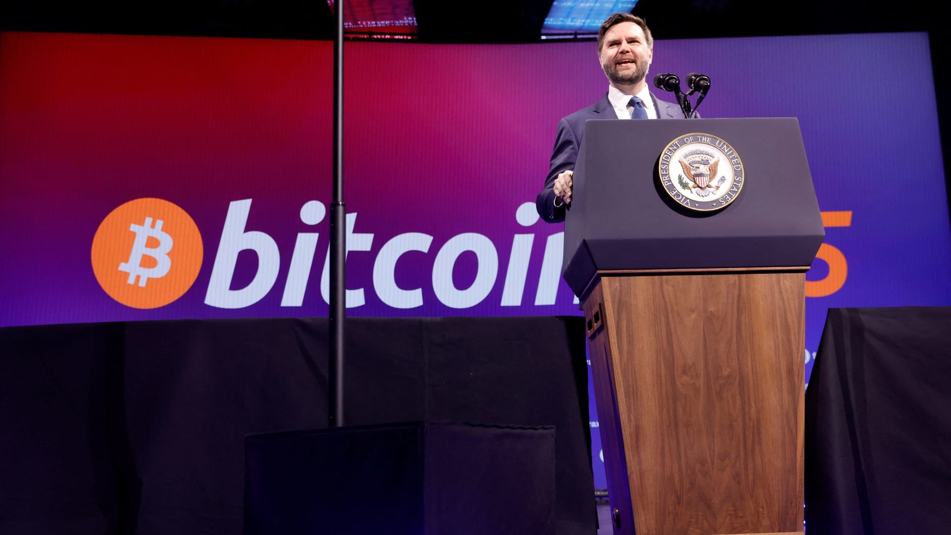 Vance Talking During Bitcoin Conference