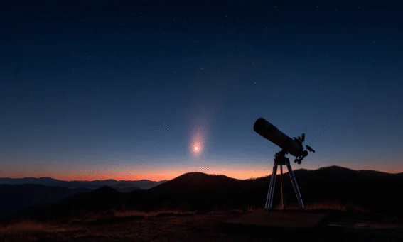 Une silhouette de télescope panoramique