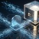 Digital currency connected to a transparent AI processor, illustrating how CBDC adoption could influence corporate AI investment and strategy.